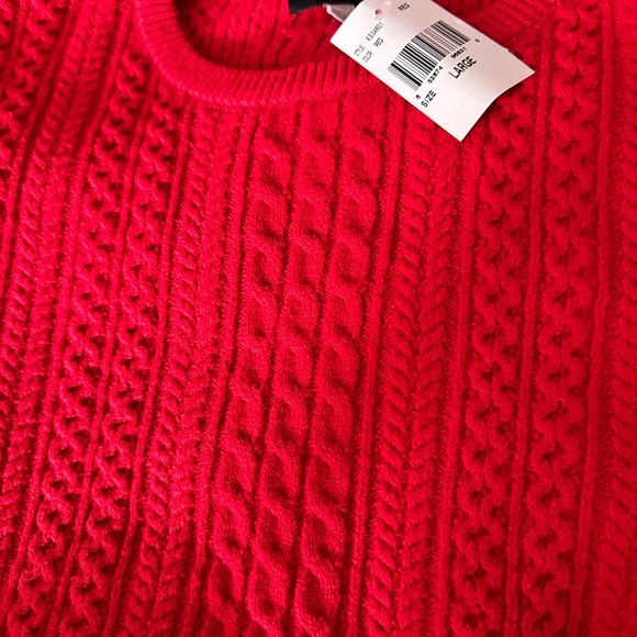 NWT Kut from the Kloth Emerson Scoop Neck Red Cable Knit Sweater - Picture 5 of 5